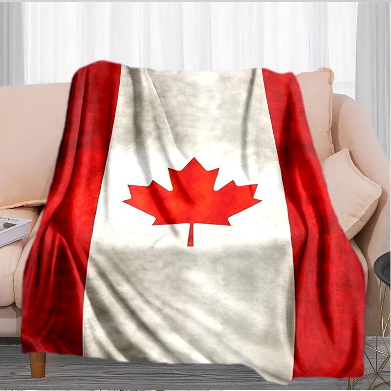 Canada's Red Maple Leaf Blanket Suitable for Sofas, Beds, Offices, And Camping - Perfect Gift for Halloween Christmas