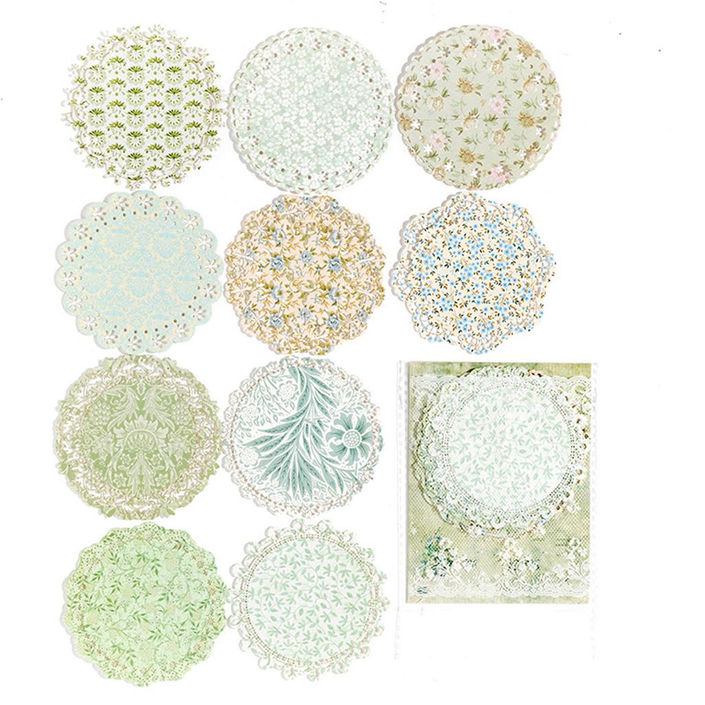 10 шт. кружевные бумажные наклейки декоративные винтажные вырезанные кружевные наклейки для скрапбукинга для ведения журнала Pho