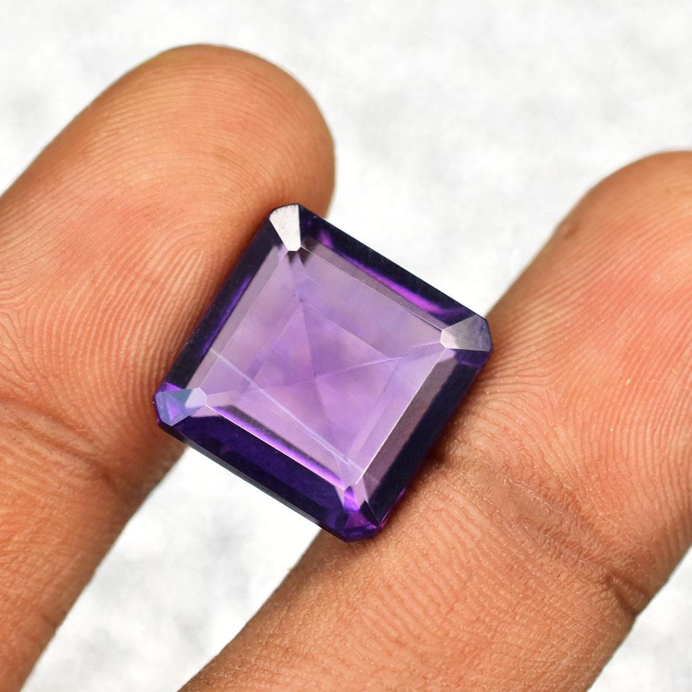 Natural Purple Tanzanite Loose Gemstone 12.75 ct Square Cut Flawless for Jewelry Making and Crafts