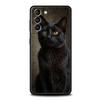 Черный кот Чехол для телефона для Samsung Galaxy S25 S24 S23 S22 Ultra S20 S21 FE 5G S10 S9 Plus S10E Мягкий ТПУ Чехол