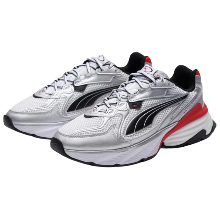 Puma Серебристо-белые красные унисекс кроссовки Puma-Silver Puma-White For-All-Time-Red 406203-12