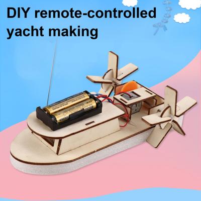 1 комплект DIY модель лодки с дистанционным управлением набор для самостоятельной сборки деревянная головоломка радиоуправляемый корабль строительство ремесла дети STEM образовательная физика научный эксперимент игрушка