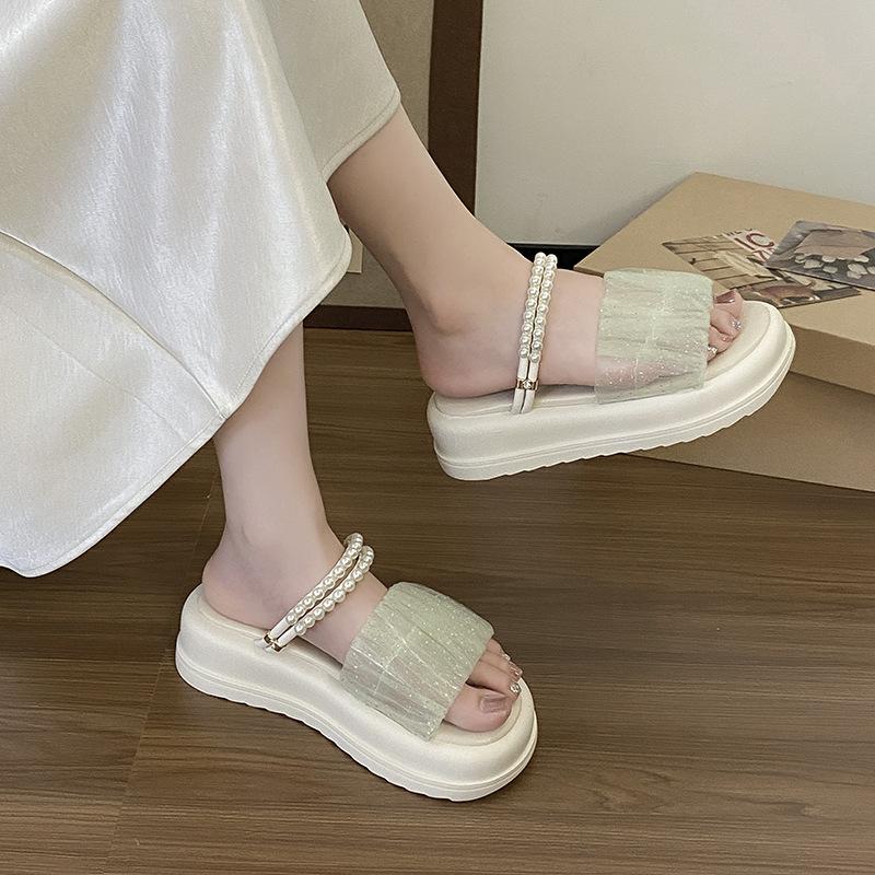 Stepping On Shit Slippers Women's Summer Wear 2025 New Internet Celebrity Popular Sandals Platform Versatile Two Wear Non-slip Sandals