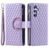 For Samsung Galaxy A17 Case Zipper Pocket Glitter Leather Phone Cover with Wrist Strap