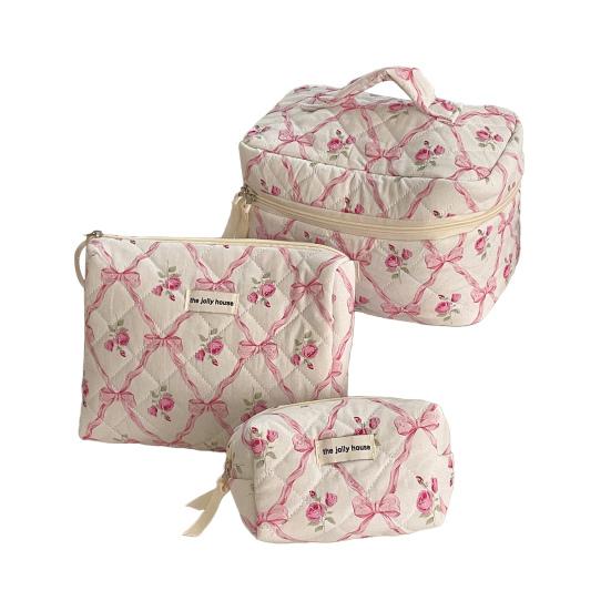 1/3 шт. косметичка с бантом на молнии для хранения кистей для макияжа, разные размеры, складной многоразовый органайзер для косметики, туалетные принадлежности