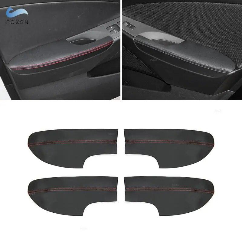 Мягкий кожаный чехол на дверной подлокотник из микрофибры для Hyundai Sonata 8th 2011 2012 2013 2014, накладка на подлокотник внутренней двери автомобиля