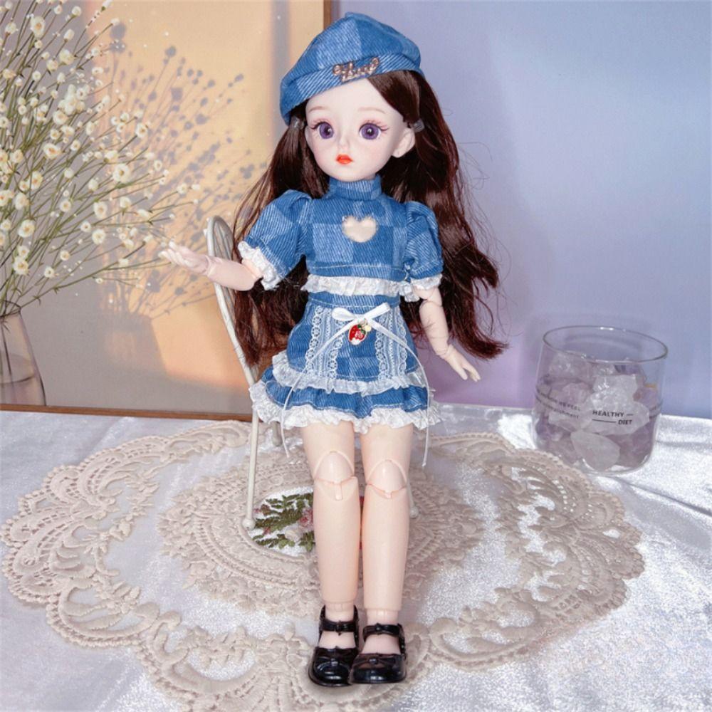 3D Eyes BJD Dolls with Clothes Removable Joints Doll Simulated Eye Hinge Doll Girls Gifts