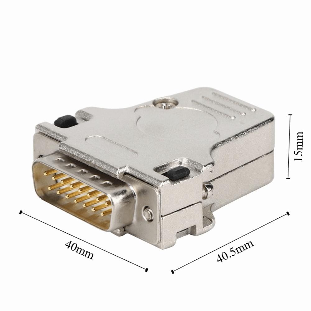 DB15P-180 D-SUB Serial Connector Male Port Metal Shell DB15 Module Stable Performance 15 Pin 2 Rows Serial Adapters