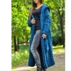 Women Autumn Winter Long Sleeve Knitted Cardigan Coat Casual Streetwear Hooded Sweater Coat Plus Size