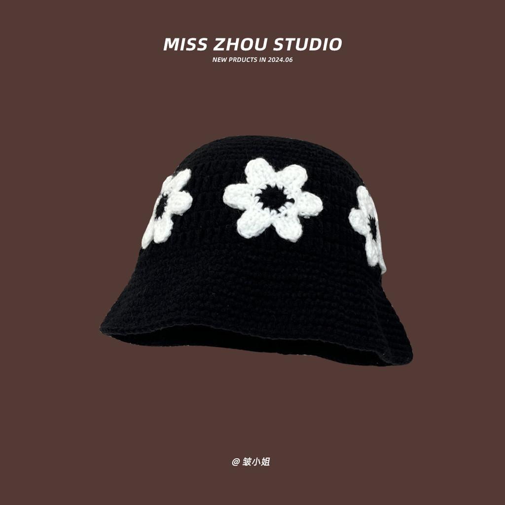 Винтажная очаровательная вязаная панама с цветочным узором для женщин, идеально подходящая для уютных осенних и зимних дней