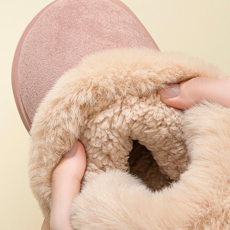Lucyever Winter Thick Plush Pink Ankle Boots Women 2024 Faux Fur Platform Snow Boots Woman Non Slip Warm Cotton Padded Shoes