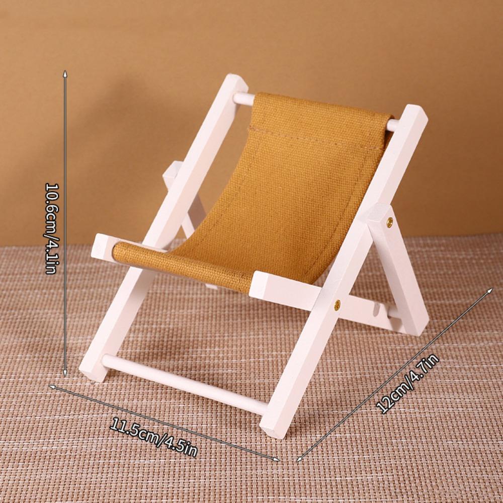 Multicolors Foldable Beach Chair Model Wooden Outdoor Casual Reclining Chair For 10cm Cotton Doll