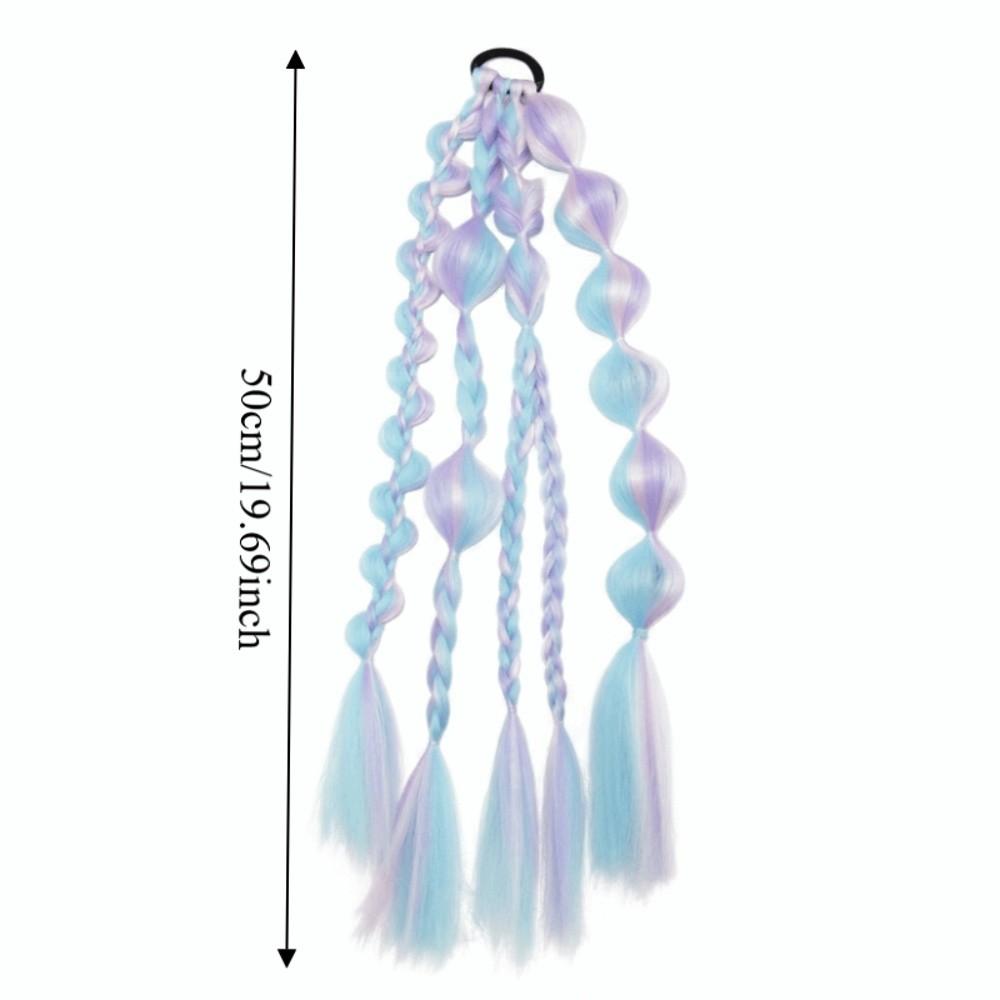 Multi-Color Lantern Bubble Twist Braid Long Gradient Hair Wrap Music Festival