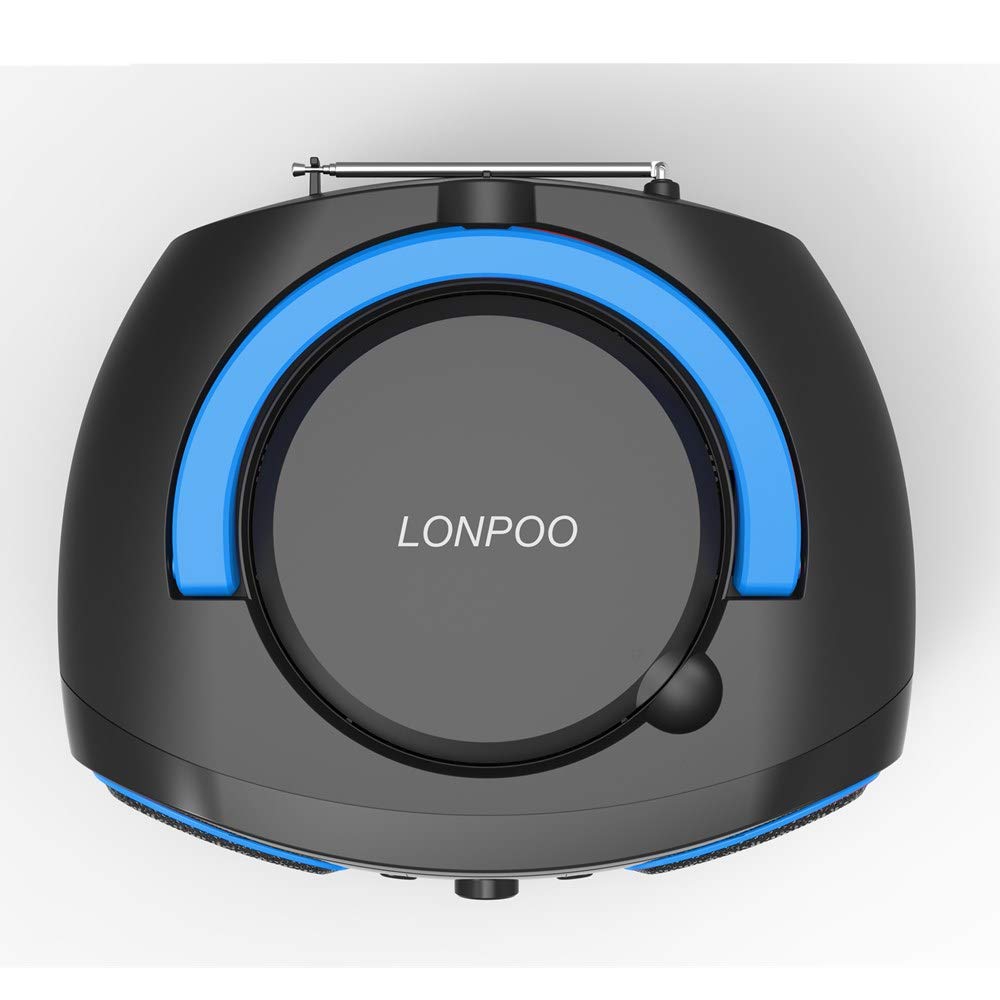 LONPOO Стерео CD-плеер с FM, MP3, наушниками, ЖК-дисплеем, компактный CD-плеер, идеально подходит для детского сада, изучения языков, Bluetooth, радио, воспроизведение,