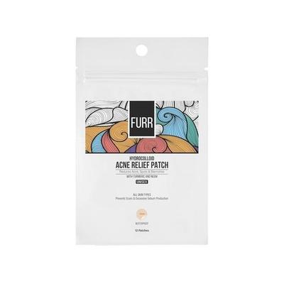 Пластыри от прыщей FURR by Pee Safe Acne Patches | 12 гидроколлоидных пластырей от прыщей — 3 размера | Изготовлены из аюрведических ингредиентов