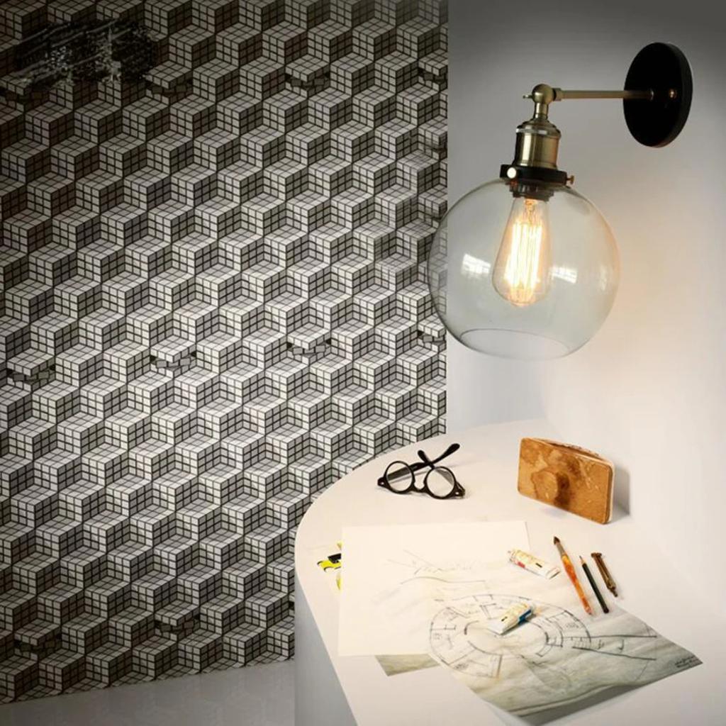 New Stylish Retro Vintage Industrial Loft Wall Sconce with Clear Glass Shade and Metal Triangle Oval Design - Vintage Industrial