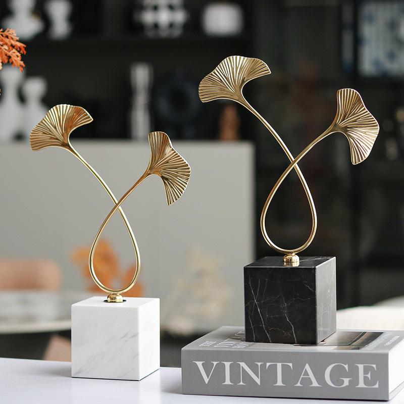 Новые роскошные украшения в китайском стиле, мягкие украшения из листьев гинкго, модель прихожей в гостиной, отель типа «постель и завтрак», мебель в стиле дзен