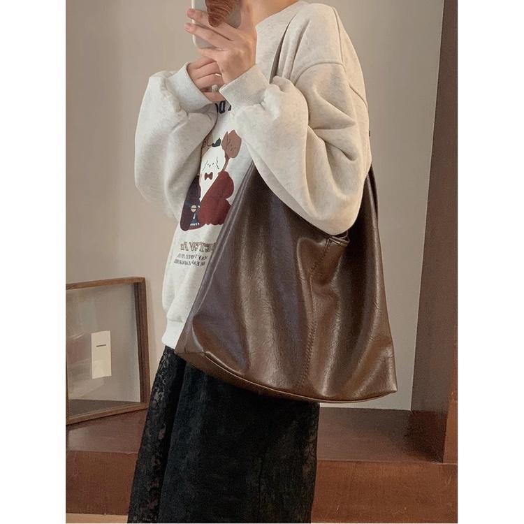 IELGY Женская сумка большой вместимости, простая сумка через плечо из мягкой кожи, сумка для мамы и ребенка в стиле ретро с косым плетением