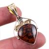 Натуральный обсидиан махагони драгоценный камень 925 стерлинговое серебро двухцветная подвеска 1,5" i9c72