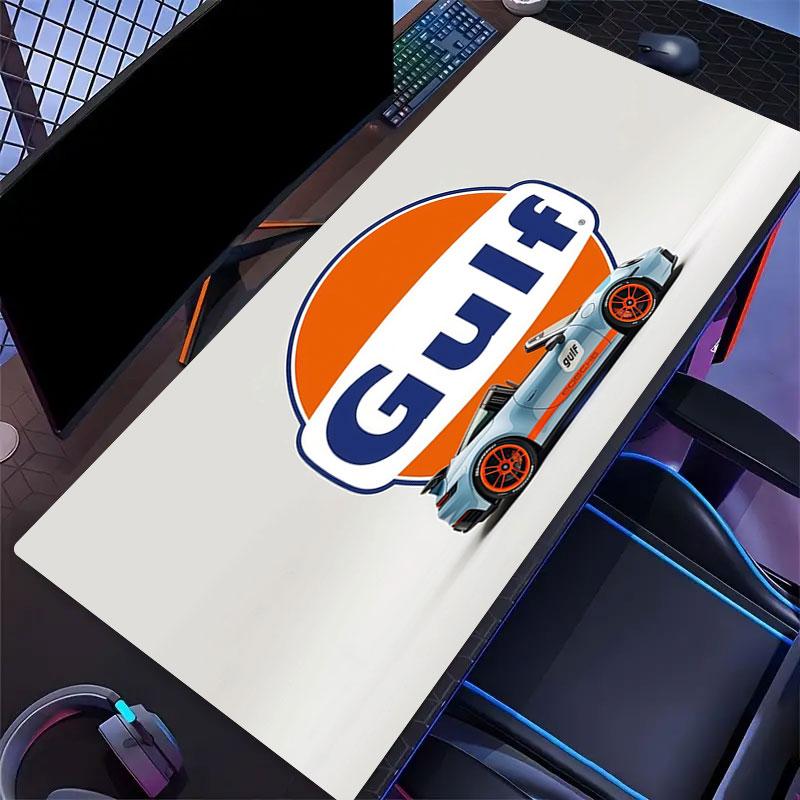 Коврик для мыши Gulf Racing Art, Большой игровой коврик для стола, Нескользящий коврик для мыши XXL для ноутбука и планшета, Игровой коврик для мини-ПК со прошитыми краями