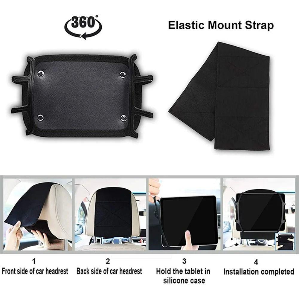 Silicone Holding Net Car Headrest Tablet Holder Tablet Mount for Car Back Seat Road Trip Essential