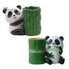 Подставка для ручек в форме бамбука в форме панды, органайзер для стола из смолы, держатель для карандашей в виде животного, контейнер для хранения канцелярских принадлежностей