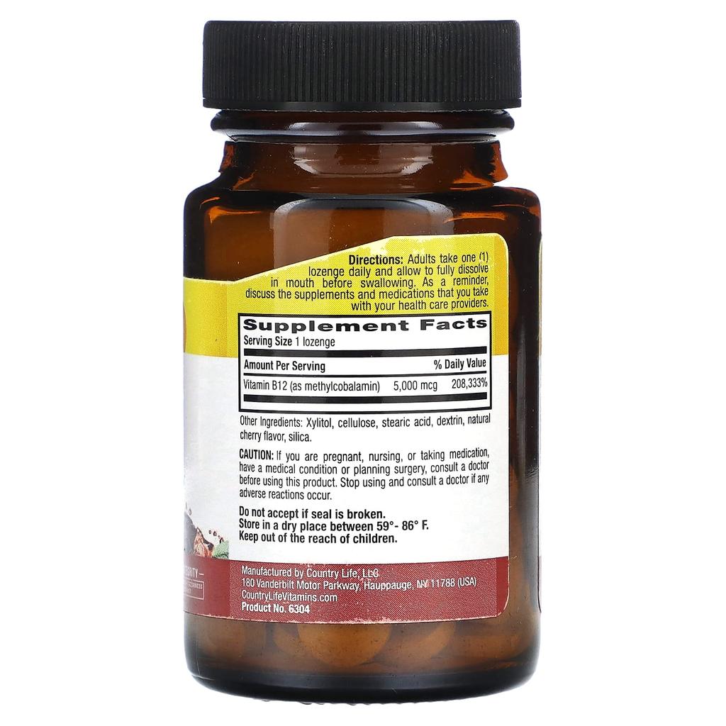 Methyl B12, Cherry, 5,000Mcg, 60 Lozenges