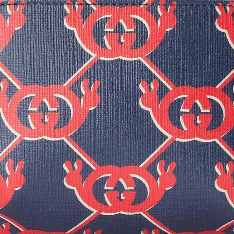 Gucci Gg Принт с улитками Молния Холст Плечо Сумка через плечо Пояс Грудь Детские сумки Синий Красный 502095-FABBH-4074