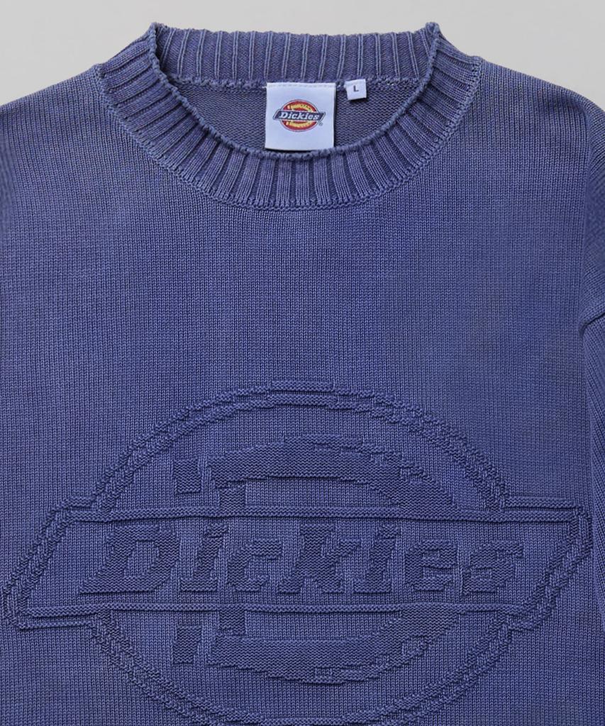 Dickies Стиранный вязаный свитер с тисненым логотипом, синий
