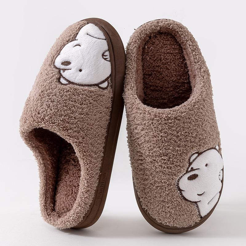 Qidashun New Cartoon Cotton Slippers, Autumn and Winter Indoor and Outdoor Couple Cotton Shoes To Keep Warm and Cute Cotton Tows