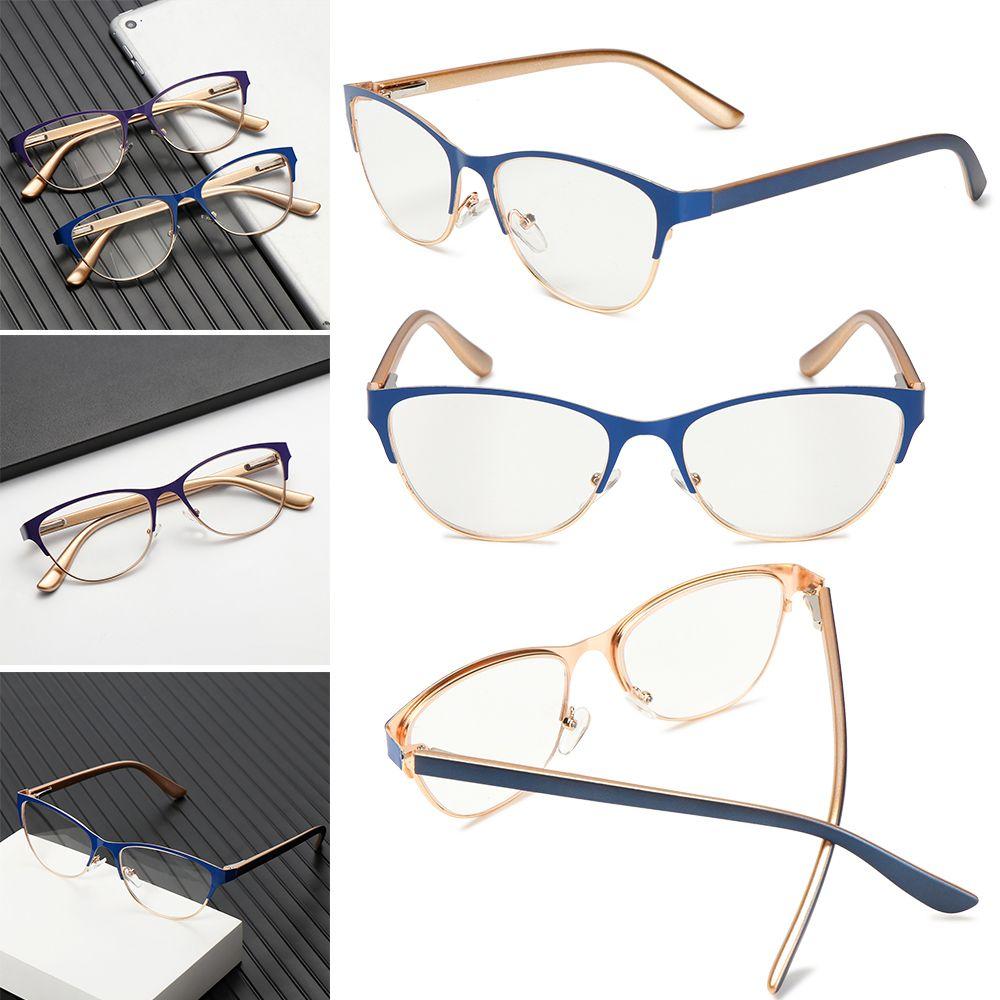 Retro Half Frame Clear Lens Presbyopic Eyeglasses Reading Glasses Hyperopia Glasses Optical Eyewear