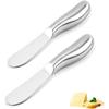 Butter Knives Cheese Spreader - 2 Pieces - Stainless Steel - Ergonomic Handle - 14 X 2 Cm