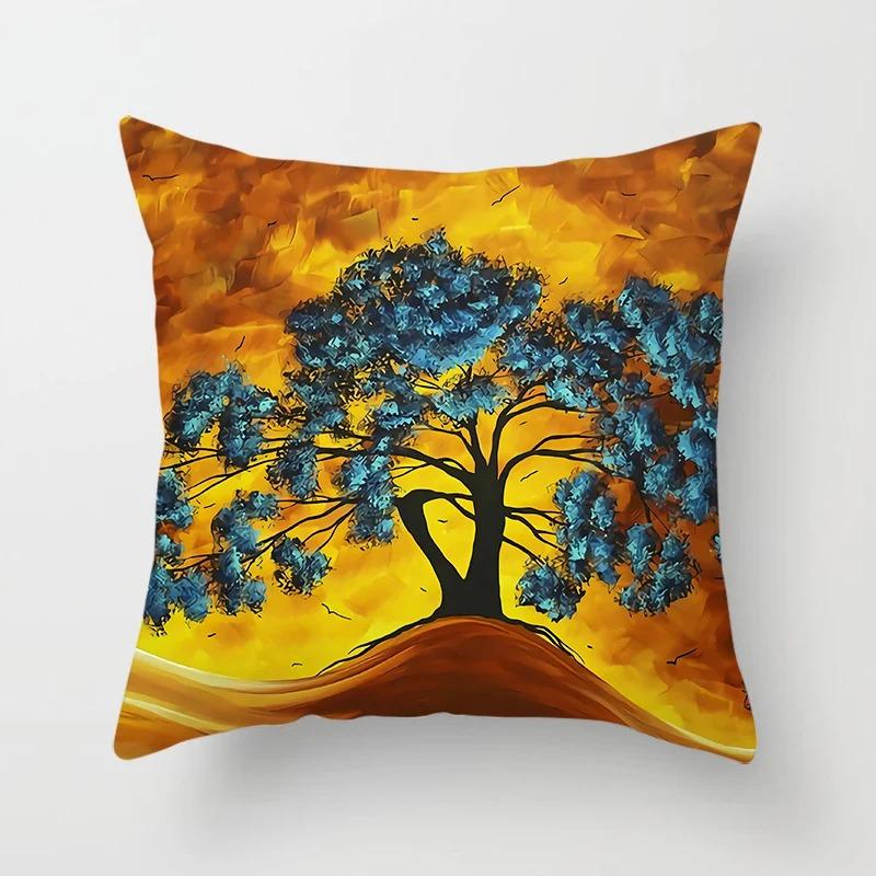 Creative Tree Pattern Pillowcase Interior Decoration Office Living Room Home Pillowcase