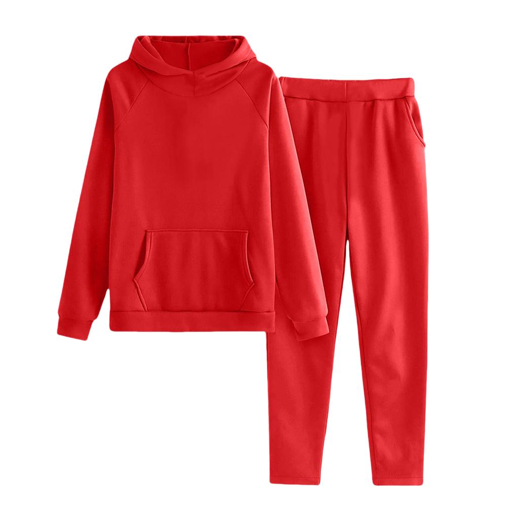Children's Solid-color Loose Sweatshirt And Sweatpants Casual Sportswear Set
