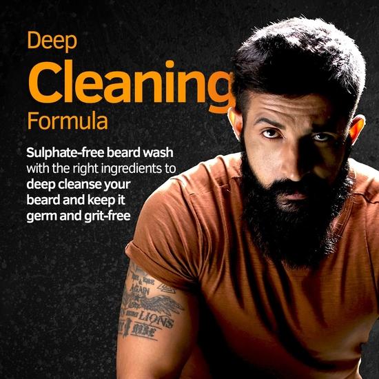 Ustraa Beard Growth Oil - 35ml - With Redensyl and 8 Natural Oils, Moisturizes & Nourishes, No Mineral Oil & Beard Wash Woody - 100 Ml