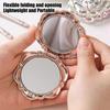 3D Rose Double-sided Mirror Portable Travel Mini Foldable Makeup Mirror Women Girls Vintage Pocket-sized Handheld Vanity Mirror