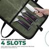 Camping Knife Roll Bag Waxed Canvas Outdoor Picnic Utensil Organizer Portable Knife Carrier