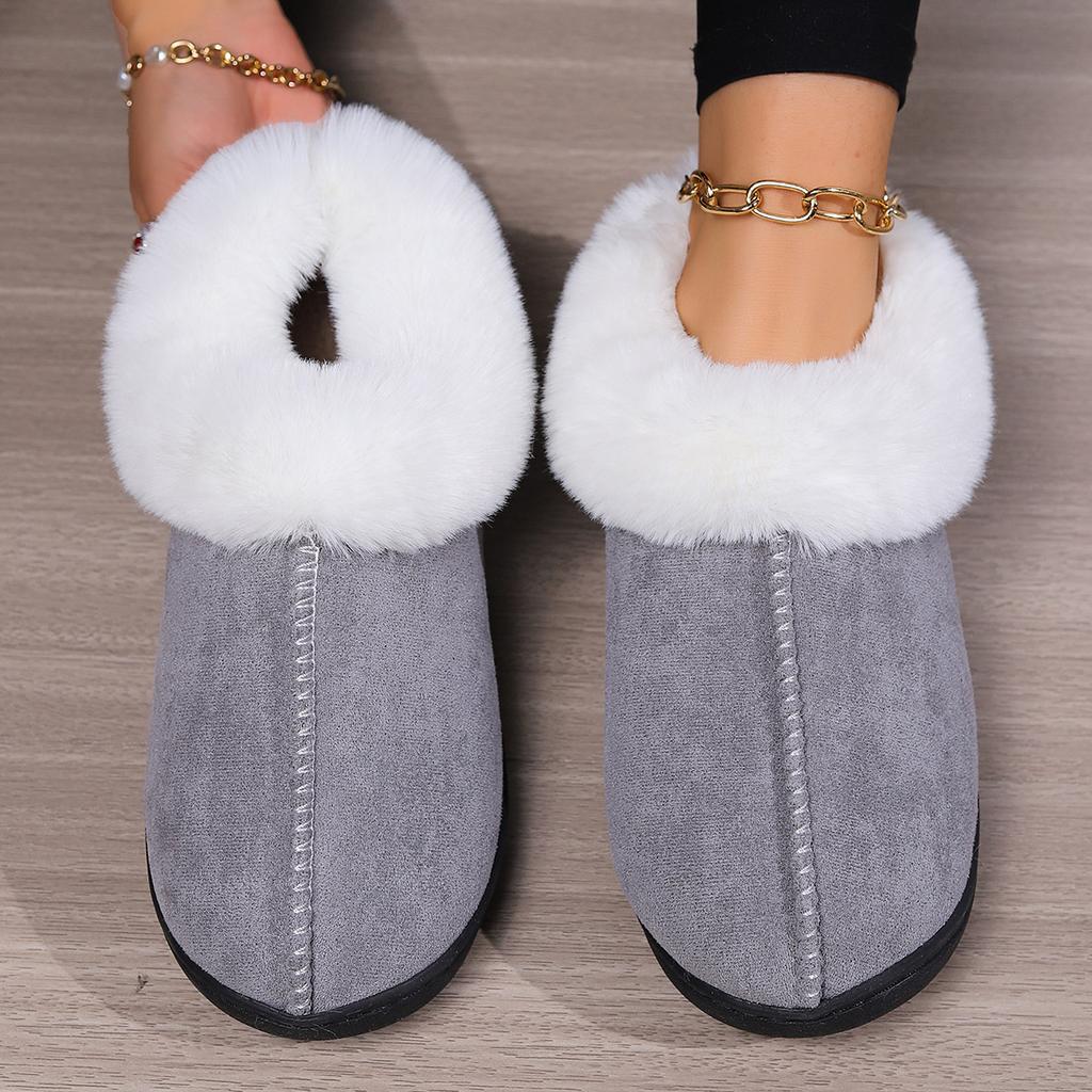 Winter Indoor Home Cotton Slippers Women's Korean Version of Baotou Cotton Shoes Outer Wear Thickened and Velvet Warm Cotton Slippers