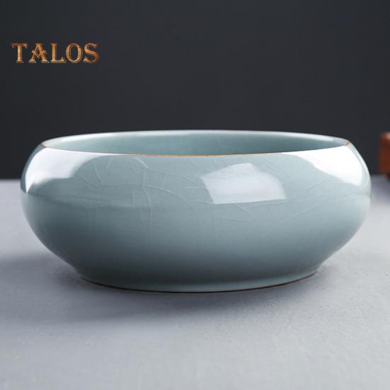 Чаша для лотоса, керамическая ретро-чаша для лотоса, держатель для гидропонных растений, однотонный глазурованный цветочный горшок для водных растений, чаша для нарцисса, лотос