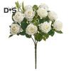 Eco-friendly Artificial Flower 10 Heads Attractive Single Branch Simulation Rose Flower Ornament