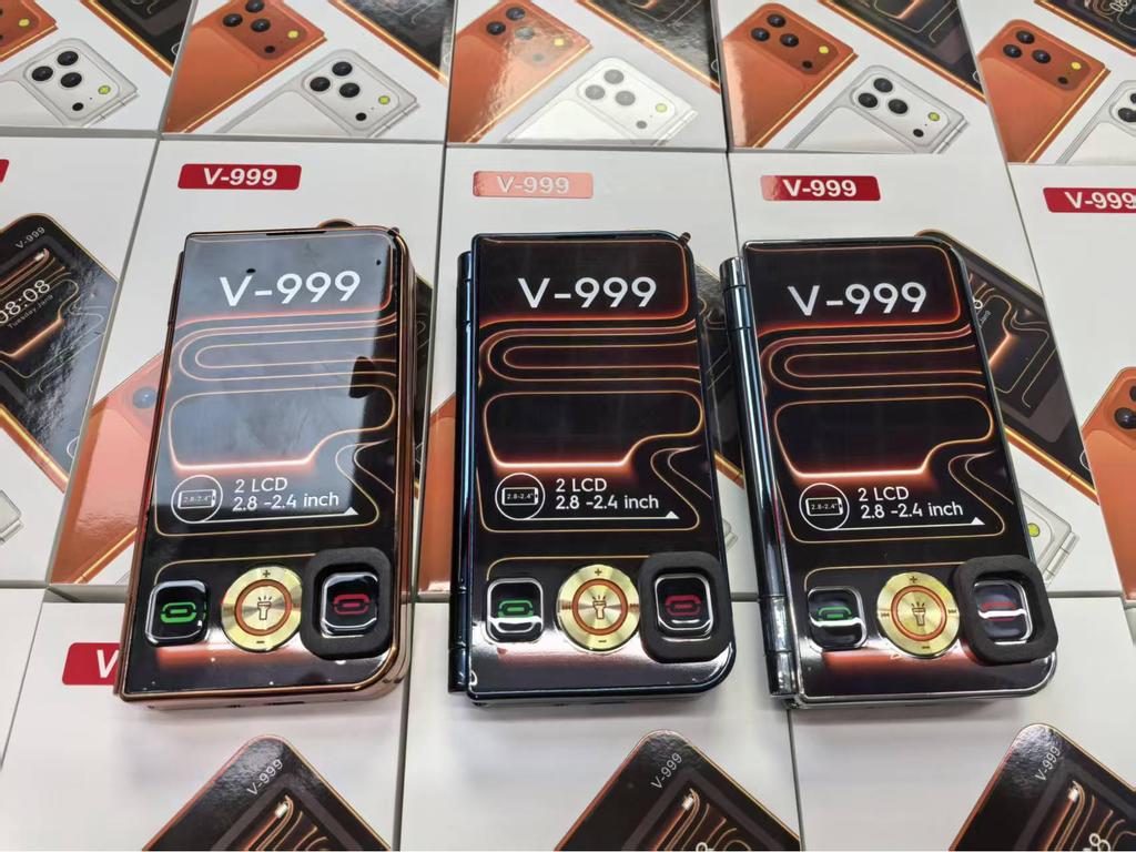 V-999 2G двухэкранный раскладной телефон со складным дизайном для студентов