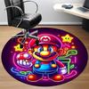 1pc Mario Neon Office Round Area Rug, Indoor Mat Suitable For Office,Bedroom Living Room Home Decor, Room Deco a0926185