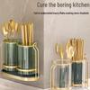 Dark Green Kitchen Utensil Storage Rack