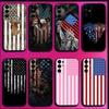 Чехол для телефона Флаг США Америки Для Samsung S25,S24,S21,S22,S23,S30,Ultra,S20,Plus,Fe,Lite,Note,10,9,5G Черный Чехол