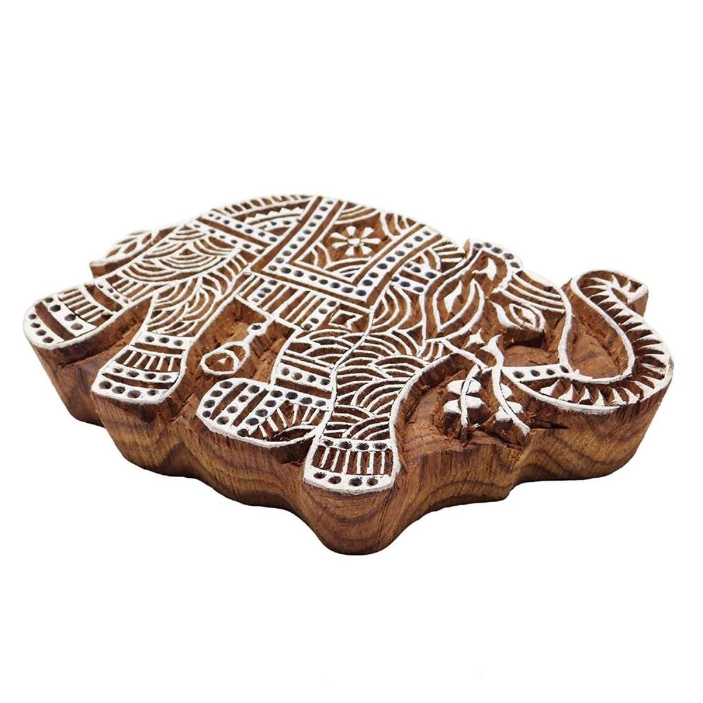 Высеканная рука штемпелей ткани лошади декоративного индийского блока печатания деревянная