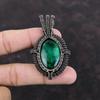 Green Fire Labradorite Pendant Copper Wire Wrapped Jewelry Handmade Pendant Antique Jewelry Wrapped Gemstone Pendant Copper Pendant For Gift