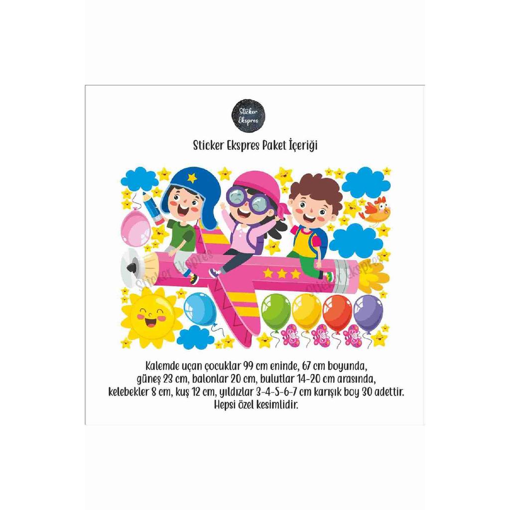 Дети летают в ручке, детский сад, школа, детская комната, детская стена, дверь, стеклянная наклейка, набор