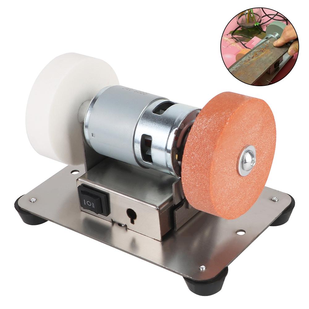 Двигатель шлифовального станка Двойной шлифовальный станок Artifact Table Мини электрический шлифовальный круг Grindig Stone Micro грубая и тонкая полировка