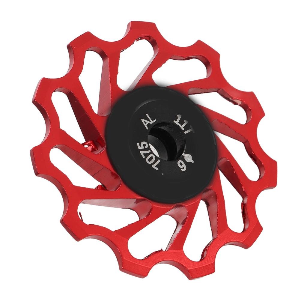 Колесо заднего переключателя горного велосипеда 11T Металлический керамический направляющий ролик заднего колеса Велосипедный аксессуарКрасный