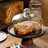 Wooden Cake Stand Plate with Cover Dessert Decor Table Centerpiece Serving Tray